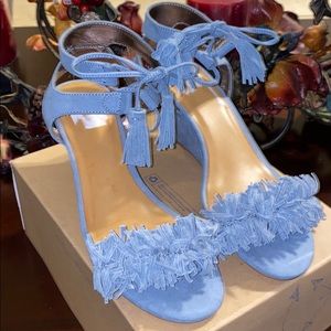 Material Girl Light Blue Wedged Heel Size 9